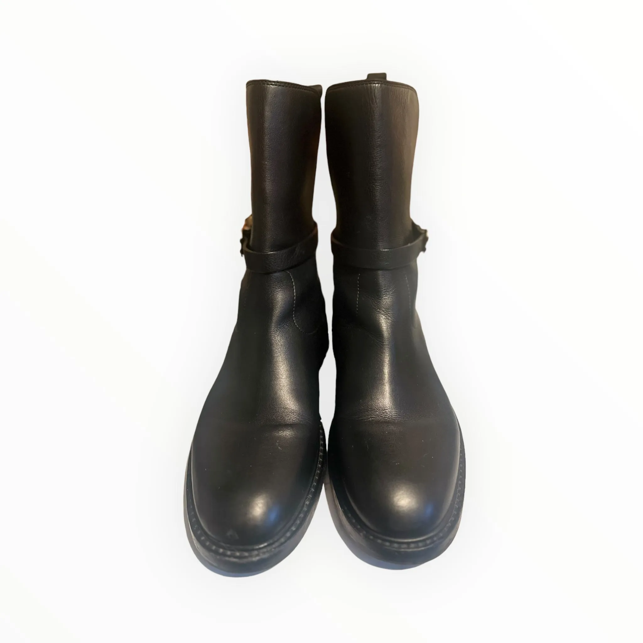 Dior Calfskin Empreinte Ankle Boots - Black - Size 37.5