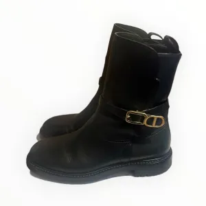 Dior Calfskin Empreinte Ankle Boots - Black - Size 37.5