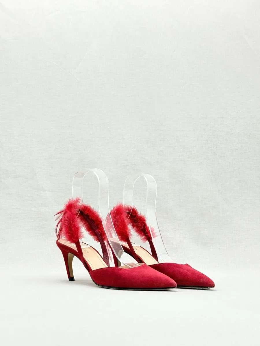 DIOR Ethnie Red Slingbacks 38