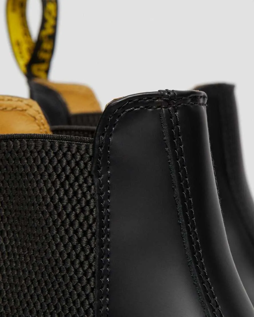 Dr Martens 2976 Smooth Leather Chelsea Boots Black YS
