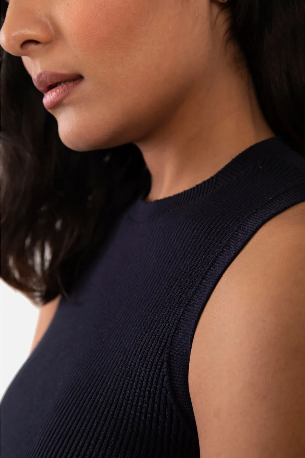 EMMA RIBBED CROP TANK - PEACOCK