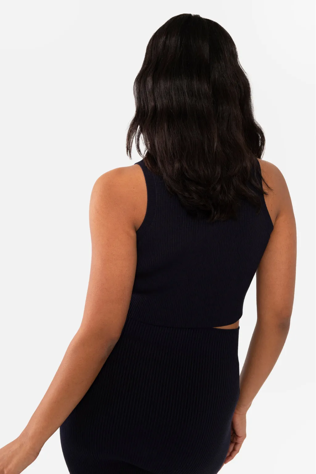 EMMA RIBBED CROP TANK - PEACOCK