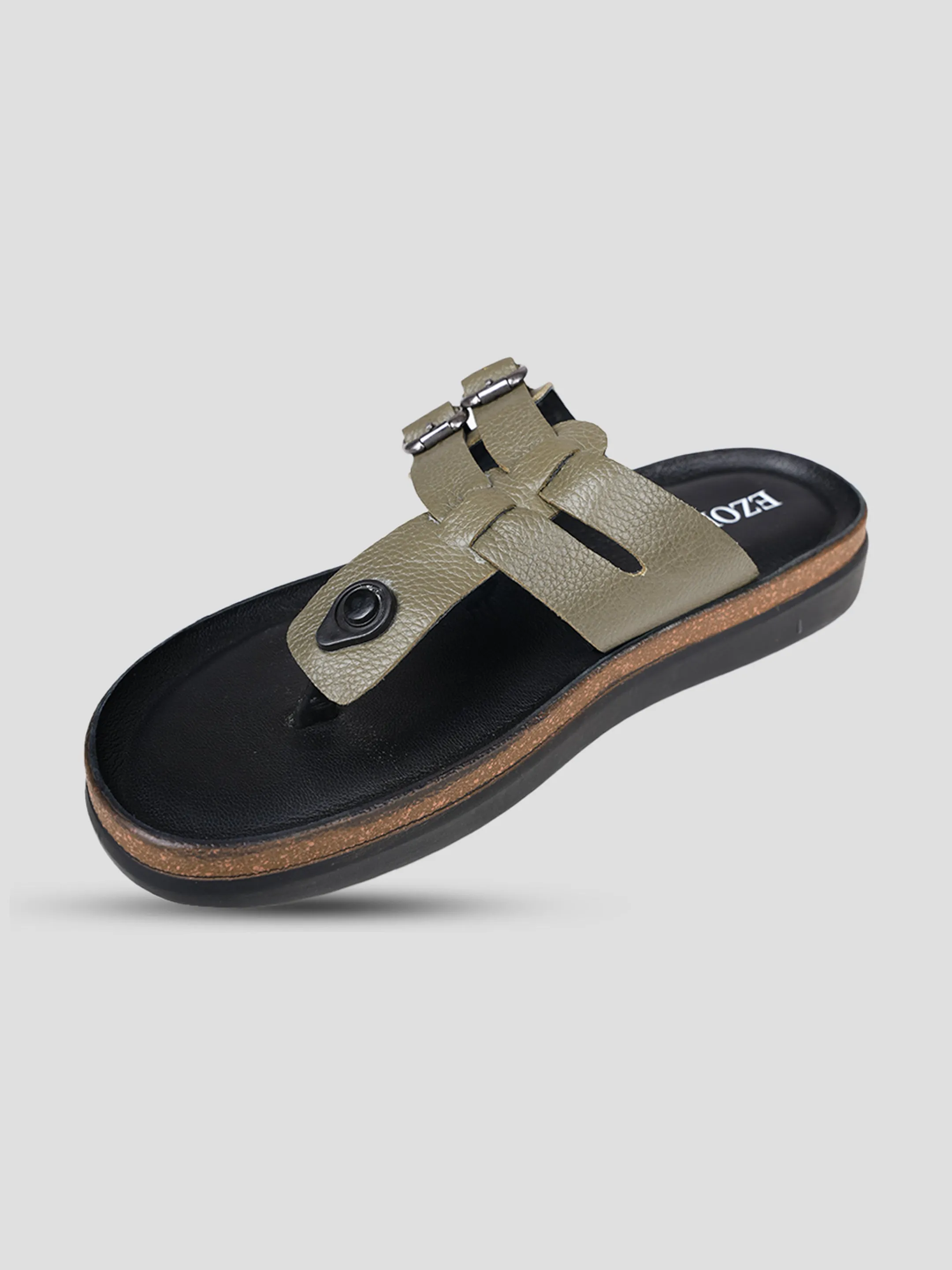 Ezok Men's Genuine Leather Sandals Comfortable, Stylish, and Durable Adjustable Footwear for Summer