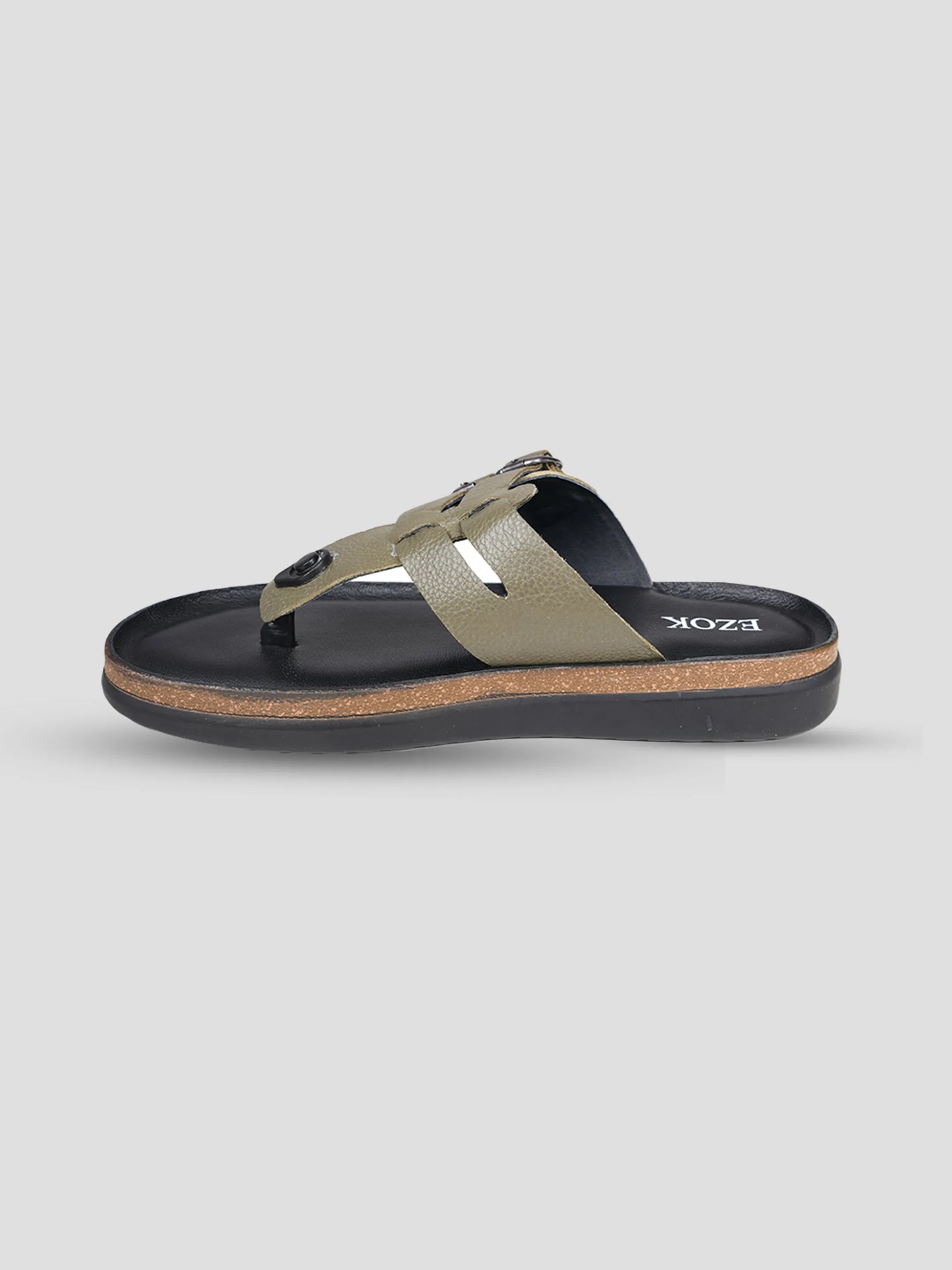 Ezok Men's Genuine Leather Sandals Comfortable, Stylish, and Durable Adjustable Footwear for Summer
