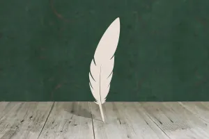 Feather 2 with slit wooden craft blank - plywood