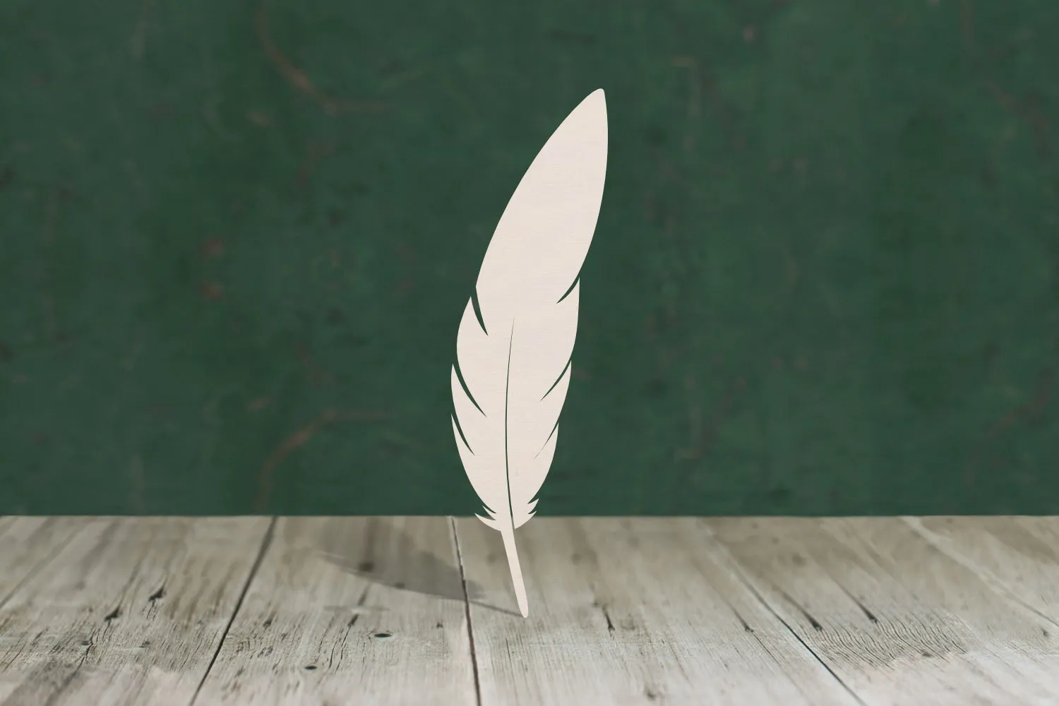 Feather 2 with slit wooden craft blank - plywood