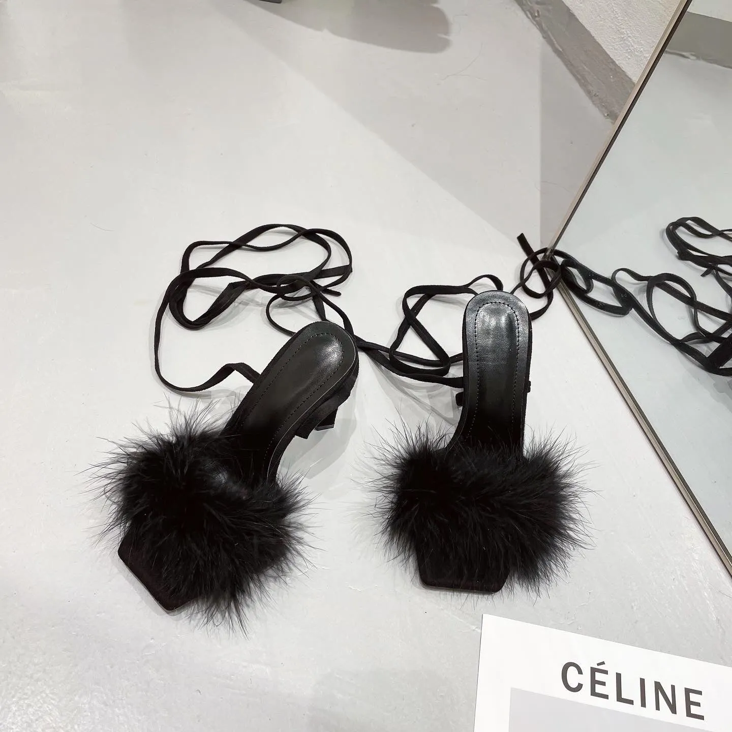 Feather Roman strap ultra-high Heels Sandals