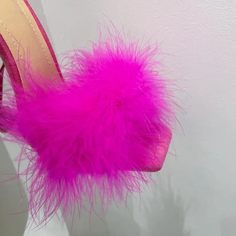 Feather Roman strap ultra-high Heels Sandals