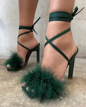 Feather Roman strap ultra-high Heels Sandals