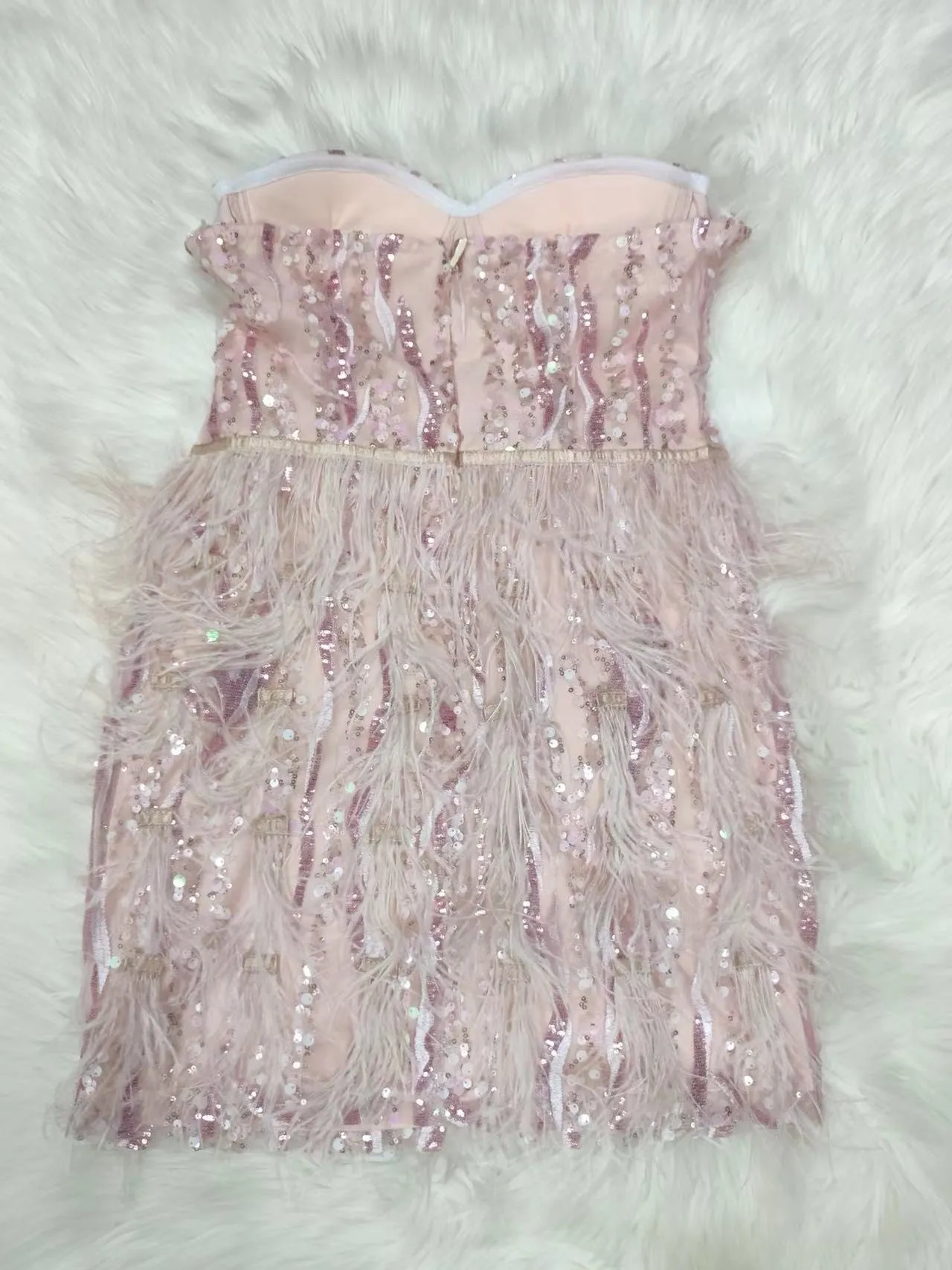 Feathered Mini Dress
