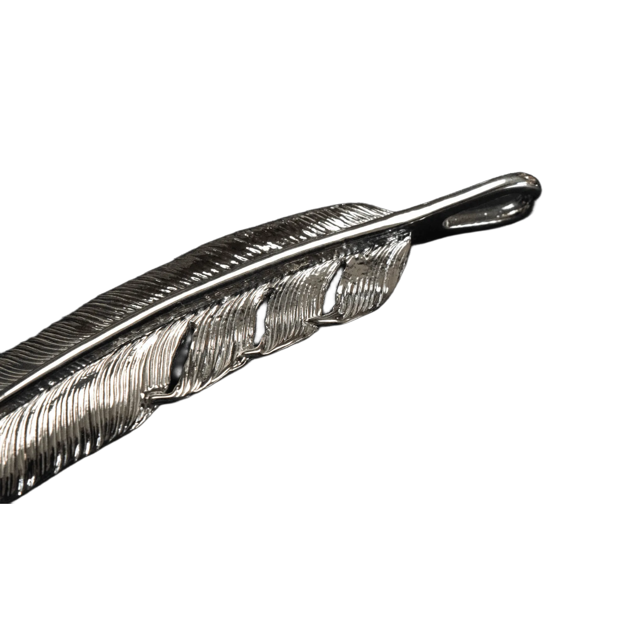 First-Arrow's Large Silver Feather With 18k Sunburst Emblem