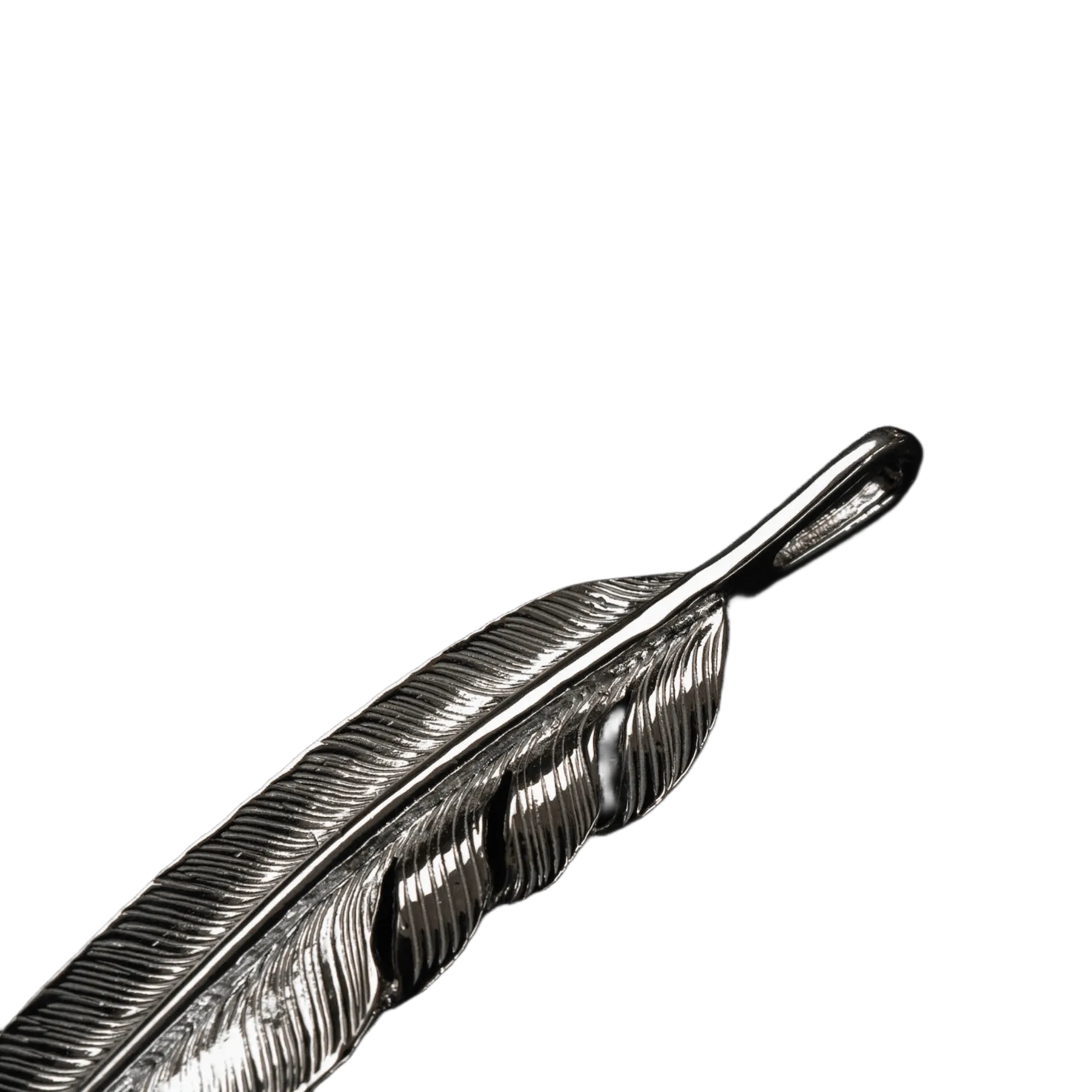 First-Arrow's Large Silver Feather With 18k Sunburst Emblem