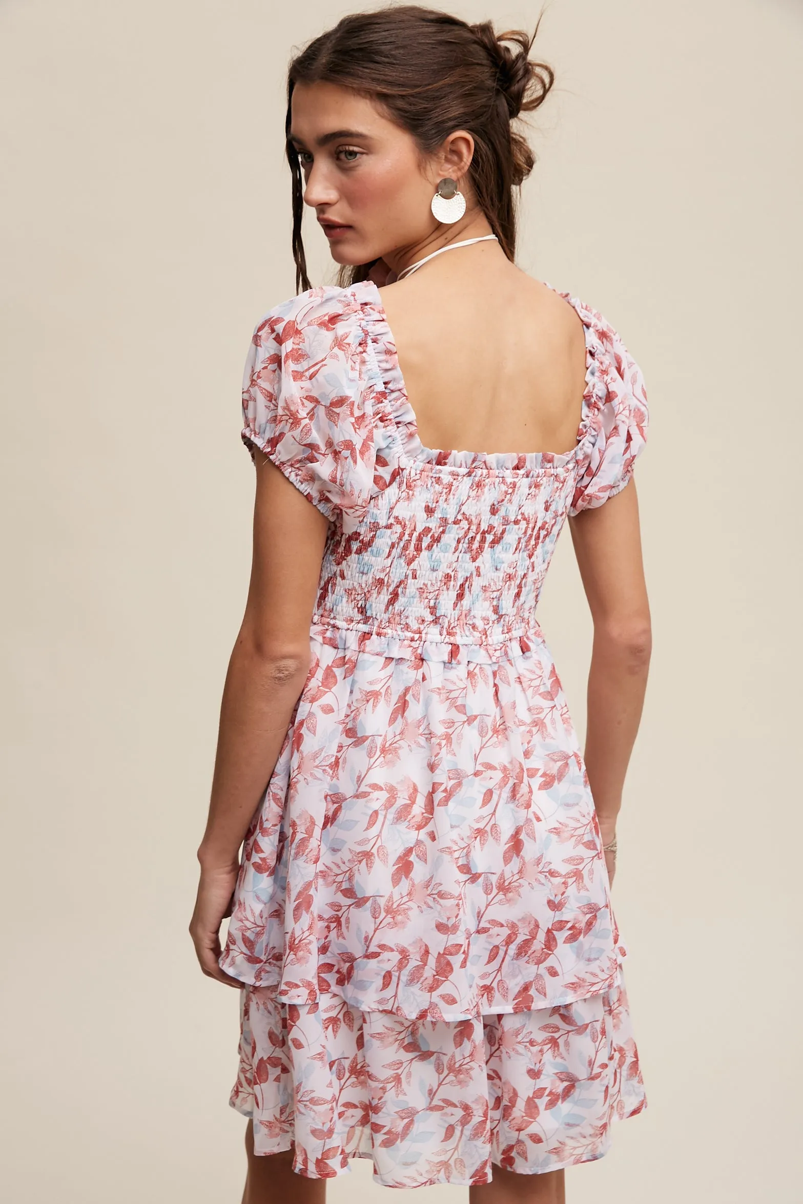 Floral Smocked Mini Dress