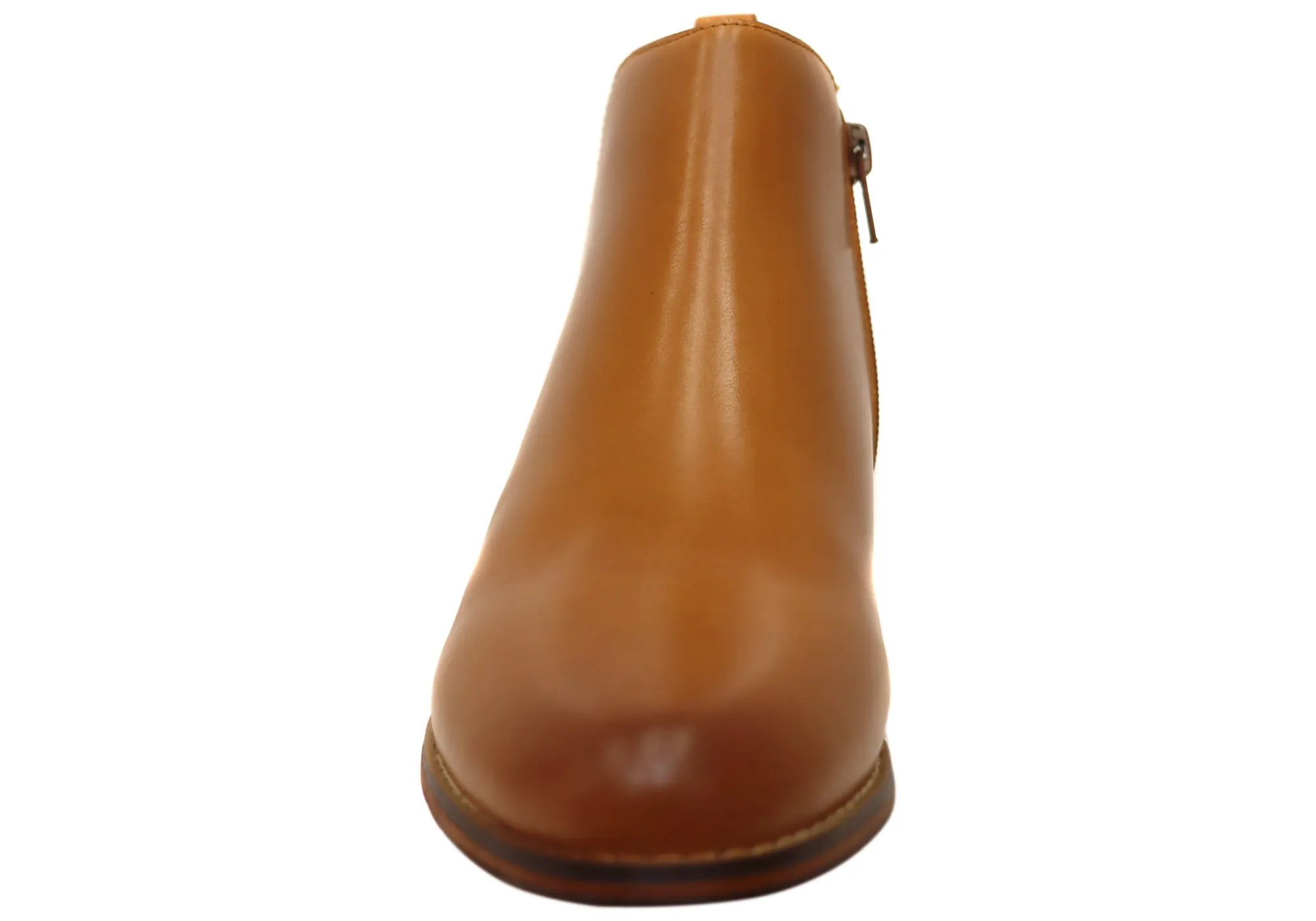 Florsheim Womens Comfortable Leather Mel Plain Toe Zip Boots