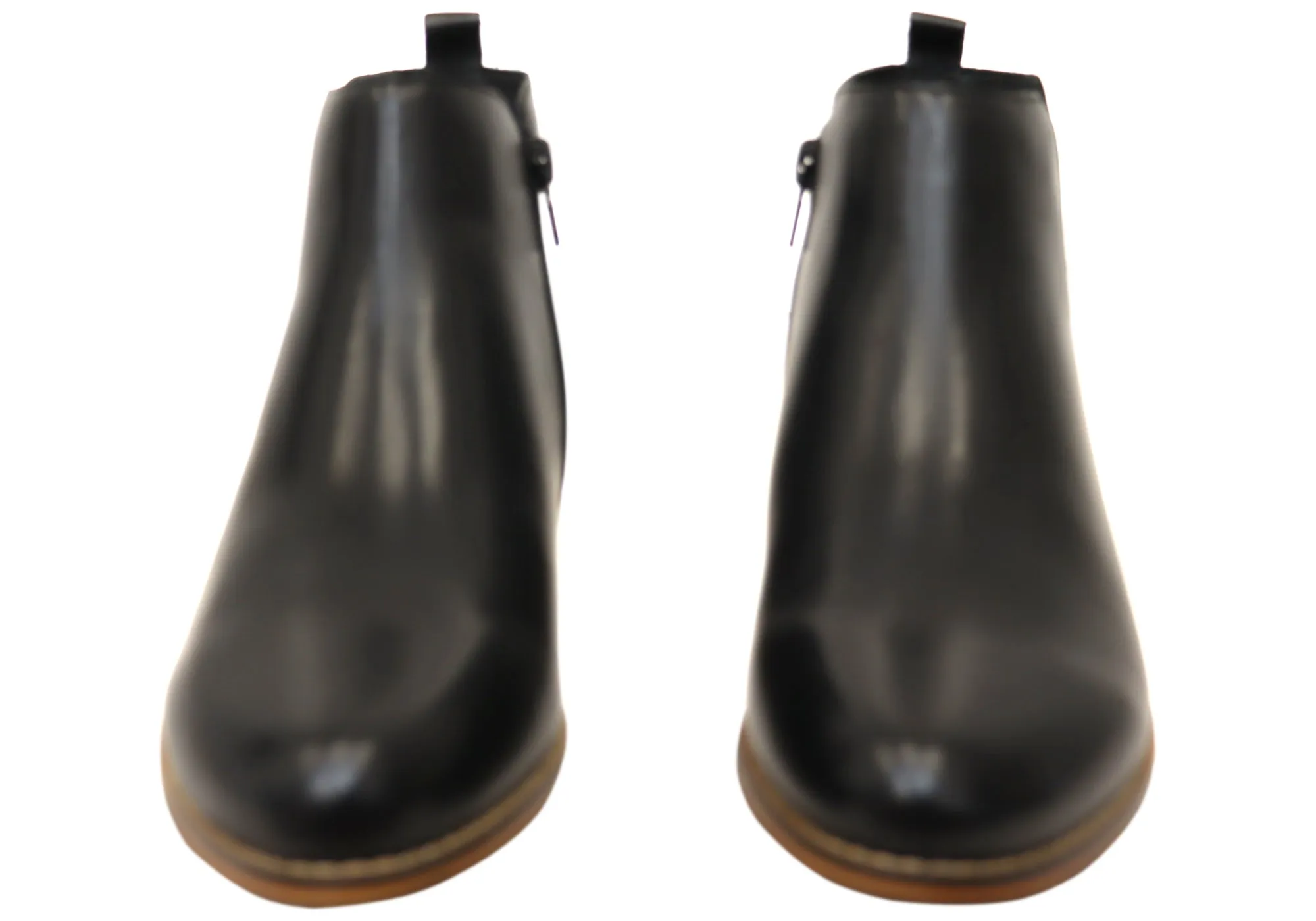 Florsheim Womens Comfortable Leather Mel Plain Toe Zip Boots