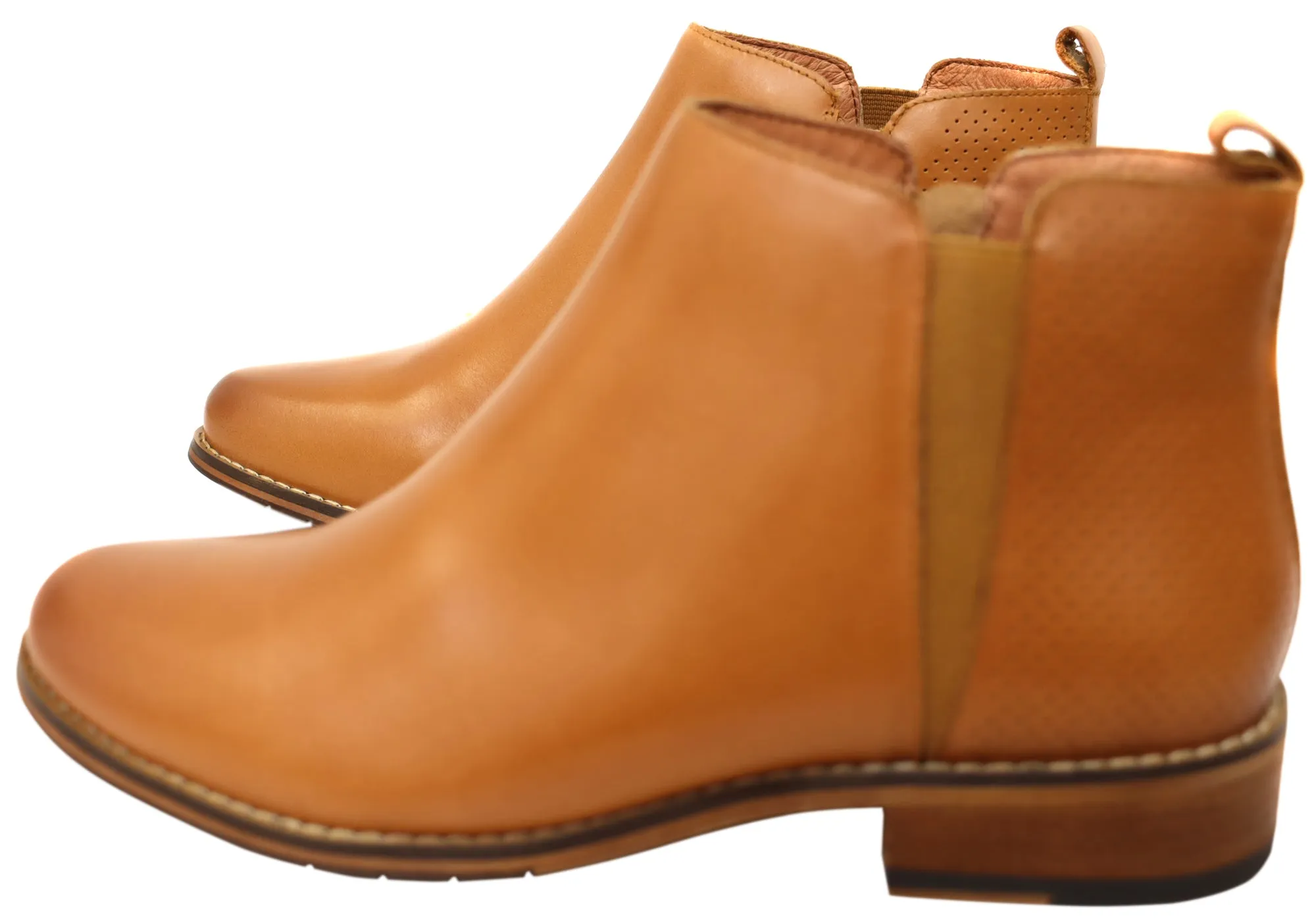 Florsheim Womens Comfortable Leather Mel Plain Toe Zip Boots