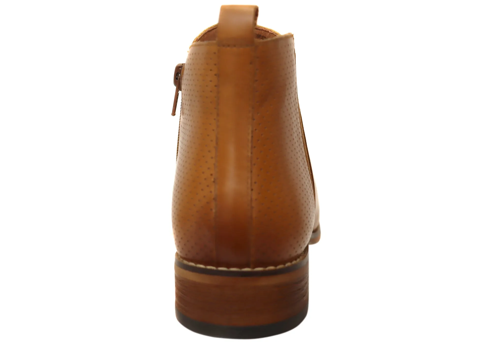 Florsheim Womens Comfortable Leather Mel Plain Toe Zip Boots