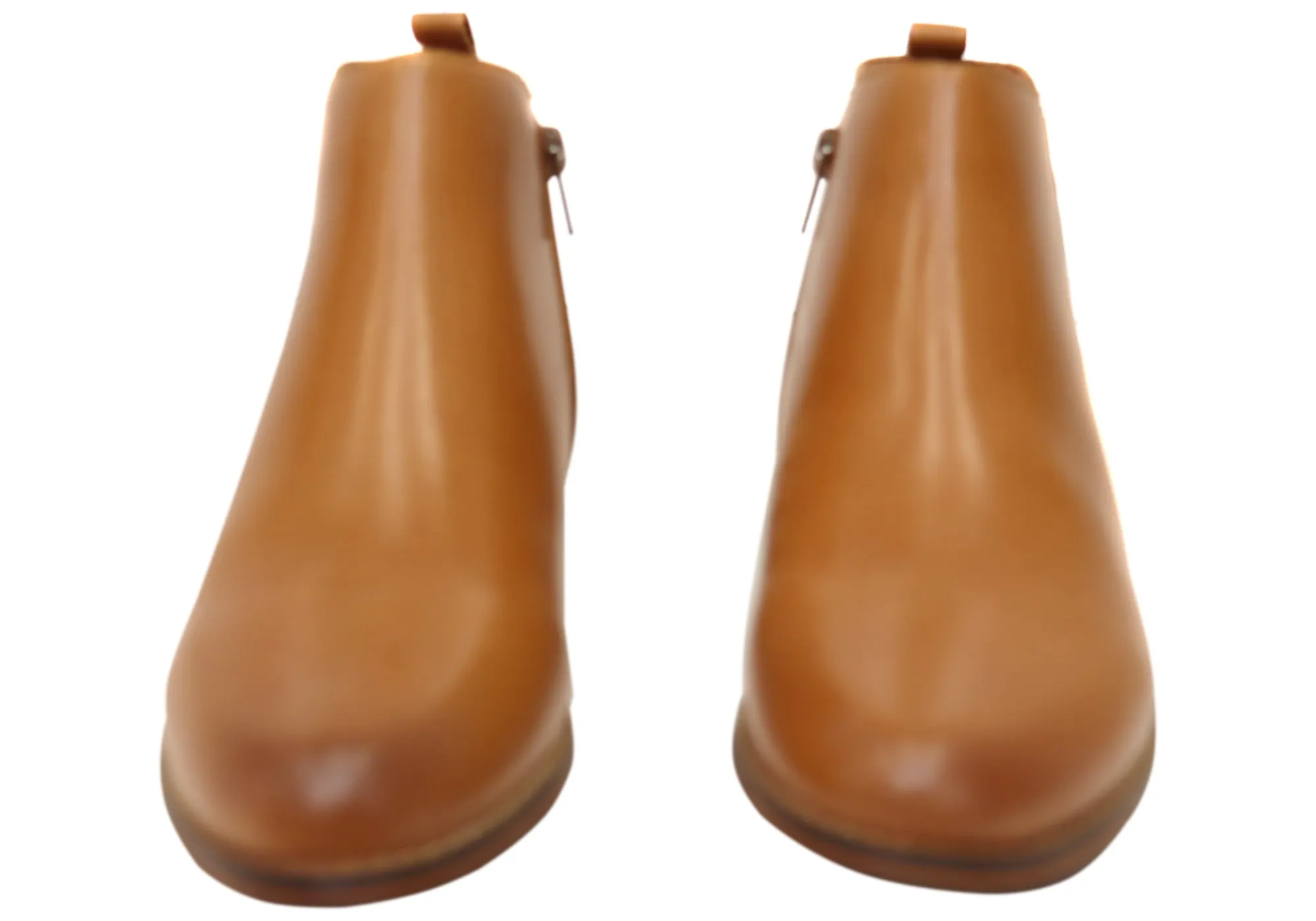 Florsheim Womens Comfortable Leather Mel Plain Toe Zip Boots