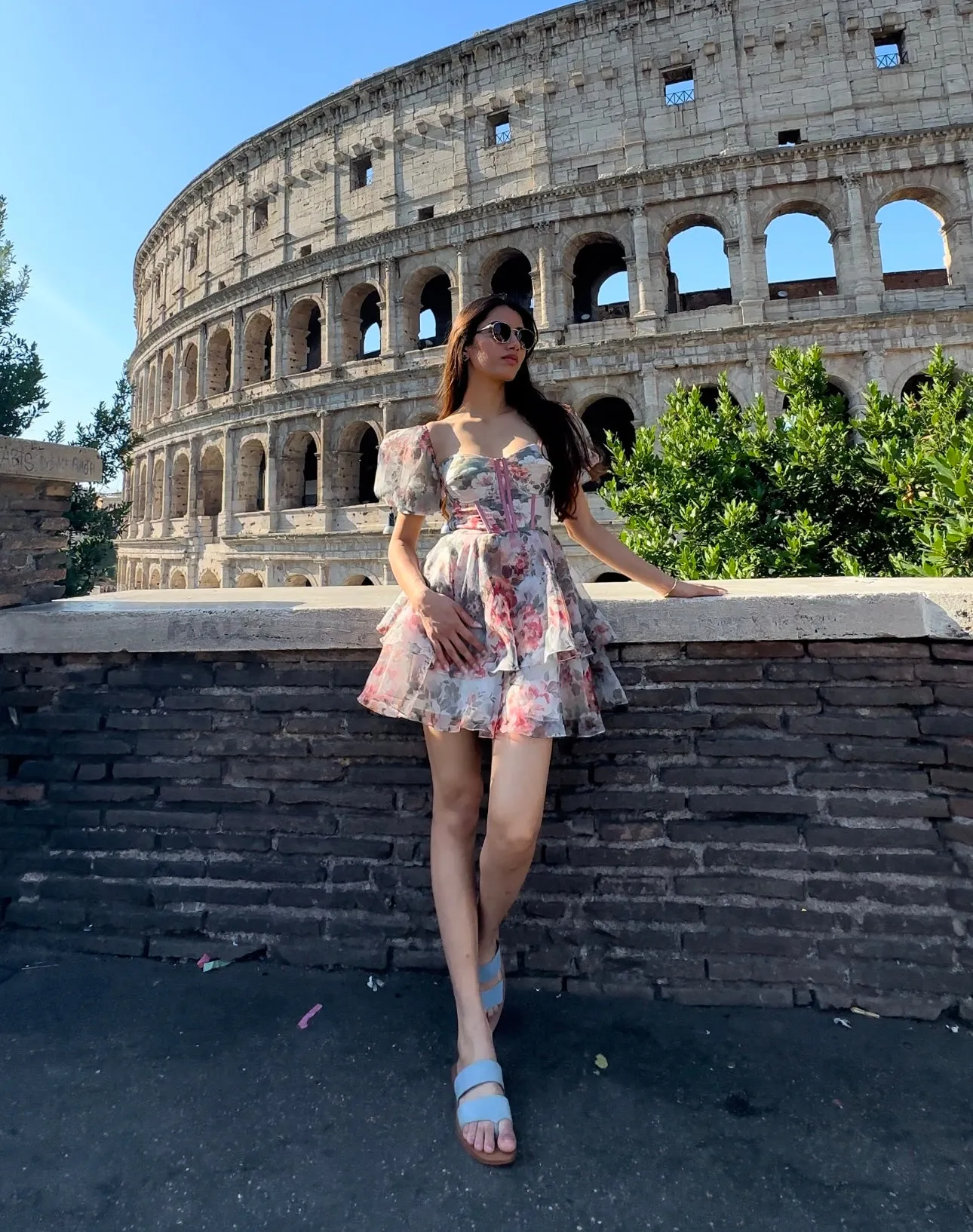 Flowerful Era - floral organza mini dress