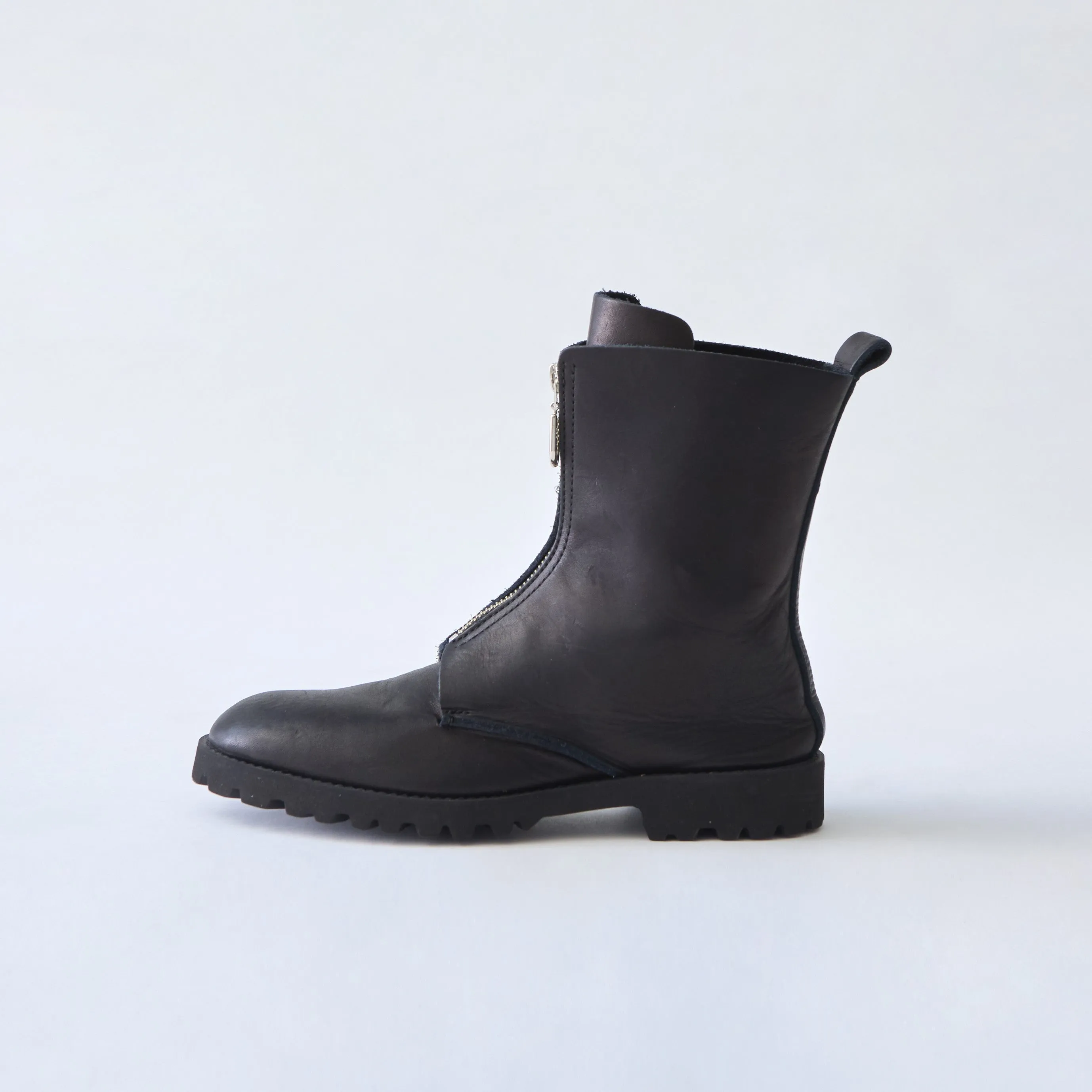 FRONT ZIP BOOTS　ALL SMOOTH BLACK
