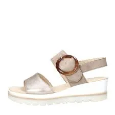GABOR 64.645.62 GOLD/PUDER SATIN METALLIC WEDGE SANDAL