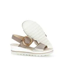 GABOR 64.645.62 GOLD/PUDER SATIN METALLIC WEDGE SANDAL