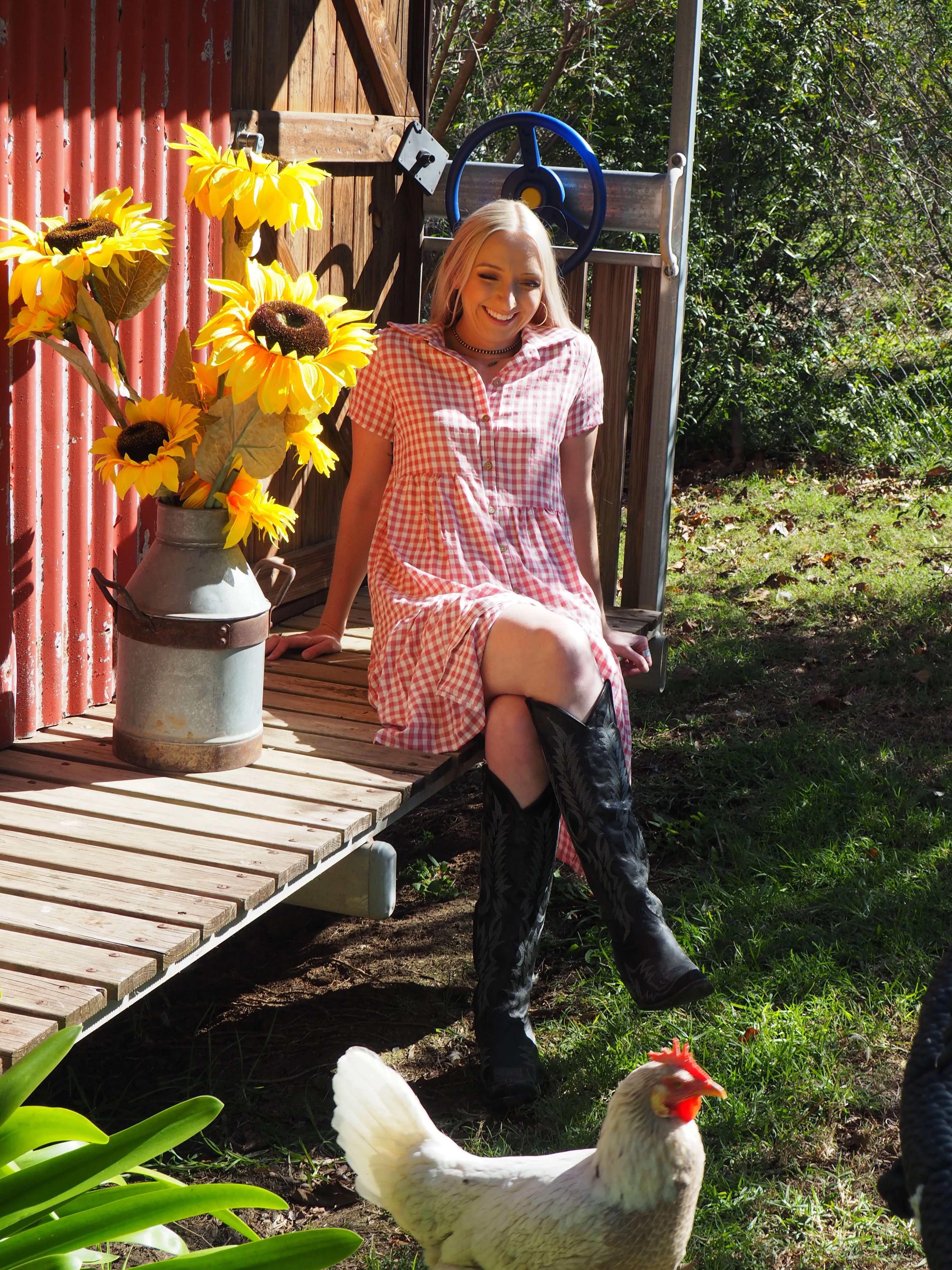 Georgia Plaid Dress - Red