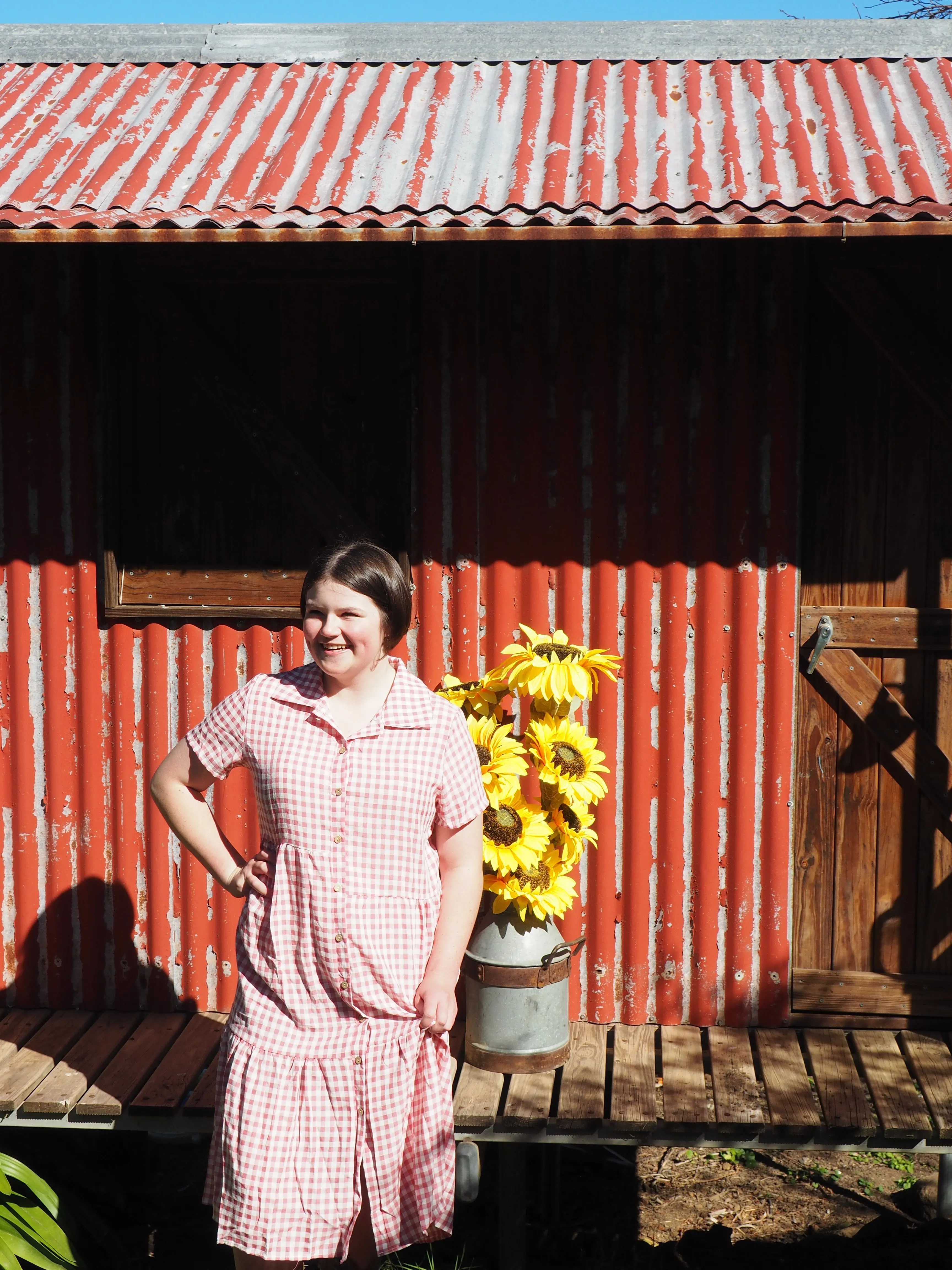 Georgia Plaid Dress - Red