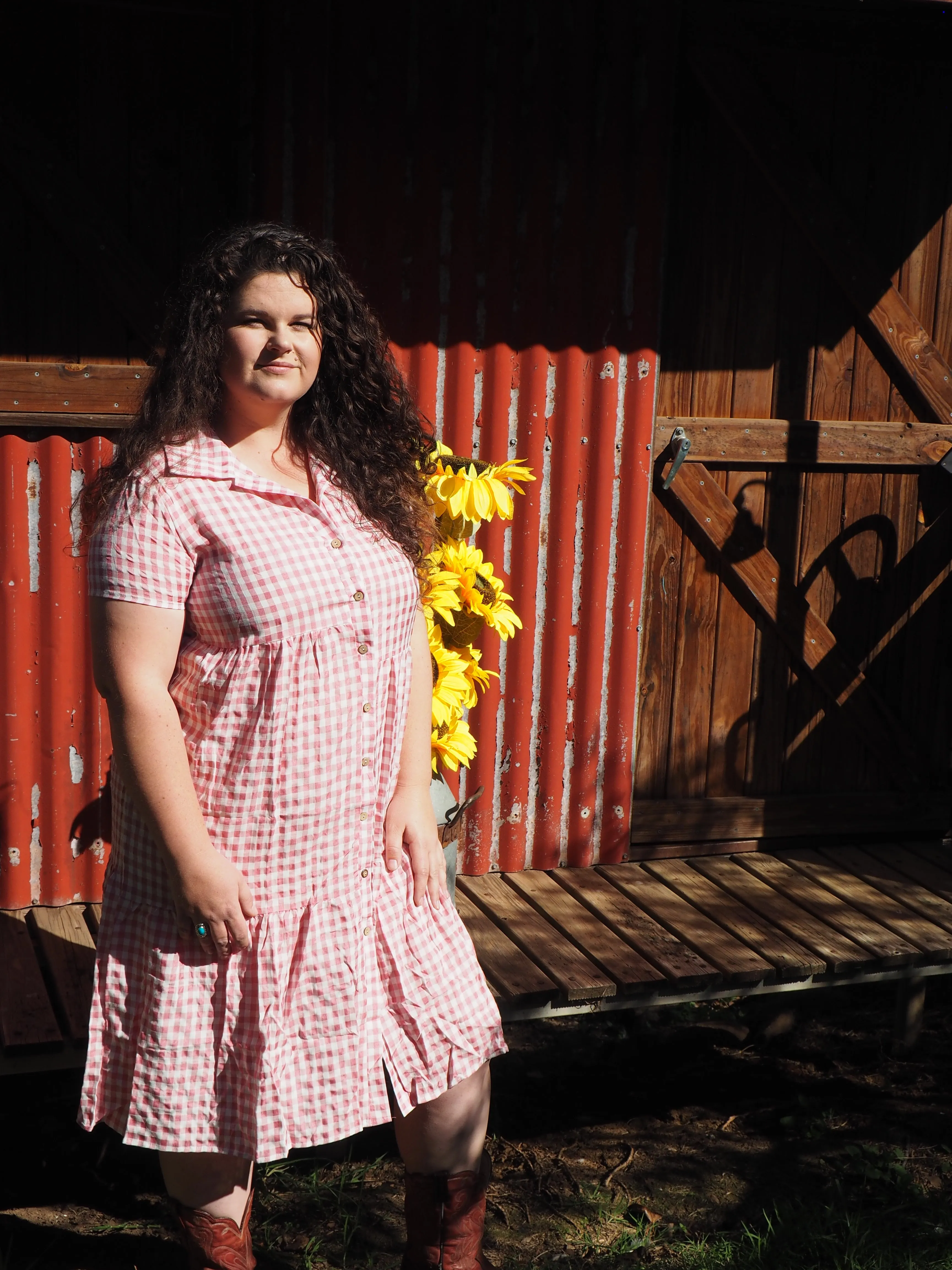 Georgia Plaid Dress - Red