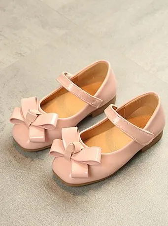 Girls Patent Synthetic Leather Bow Tie Mary Jane Flats (3  Color Options) By Liv and Mia