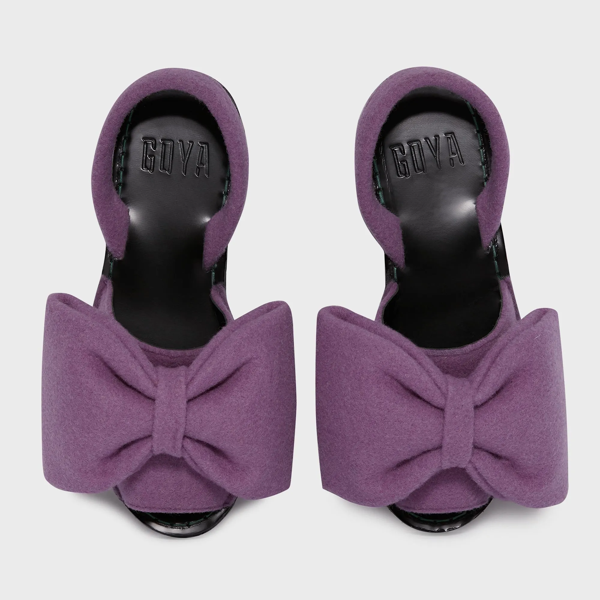 GOYA Violet Oversized Felt Bow Sandals