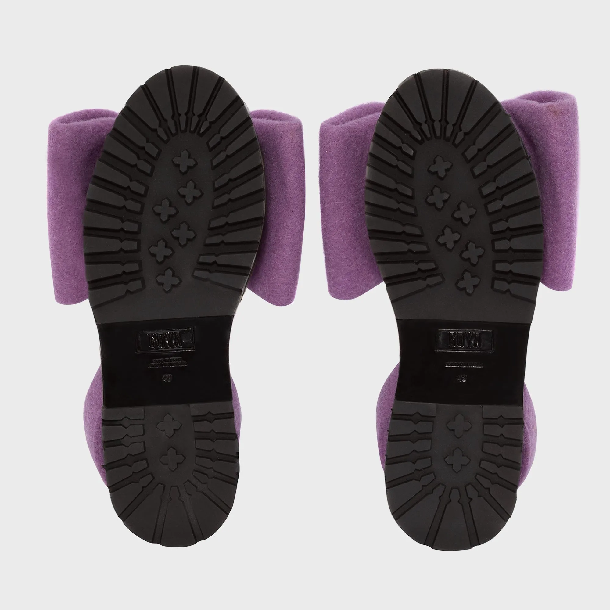 GOYA Violet Oversized Felt Bow Sandals