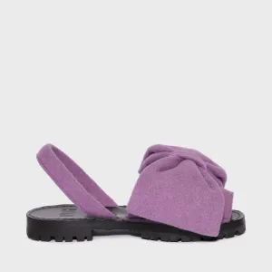 GOYA Violet Oversized Felt Bow Sandals