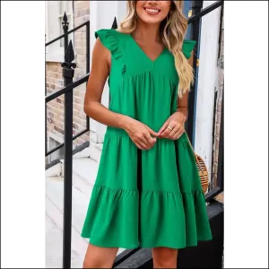 Green Goddess Gone Wild: Needful Things Ruffle Tiered Mini Dress 👗💚