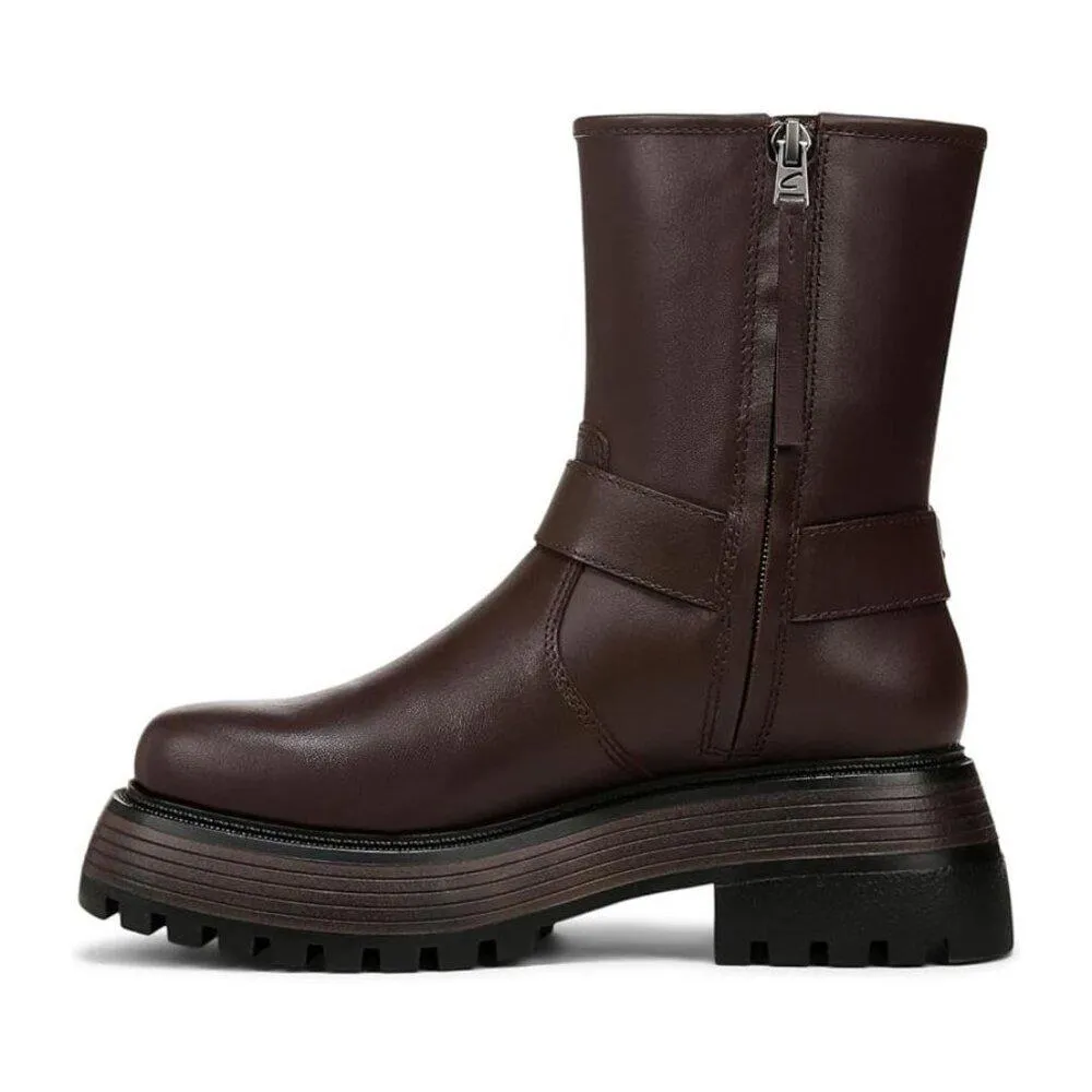 Hadley Dark Chocolate Buckle Harness Lug Ankle Boots