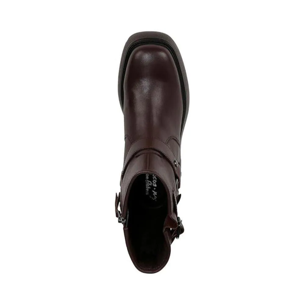 Hadley Dark Chocolate Buckle Harness Lug Ankle Boots