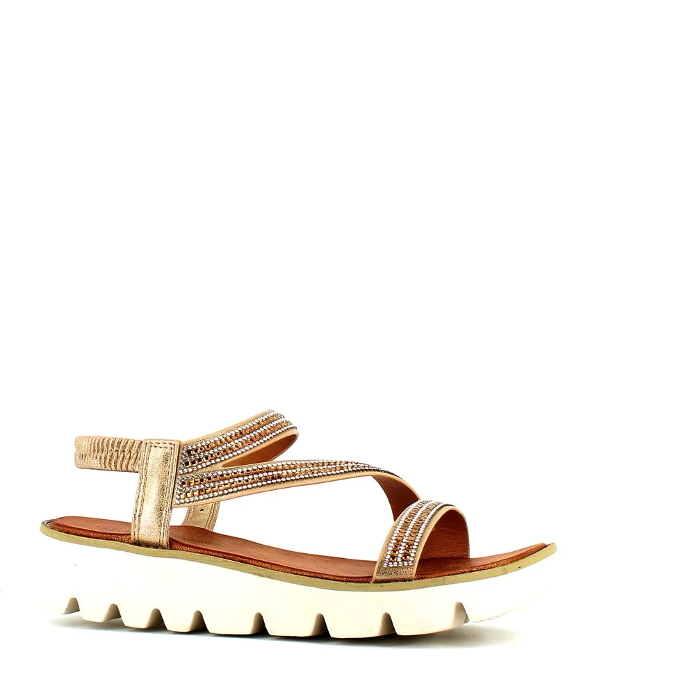 Heavenly Feet Fresco Sandal Gold
