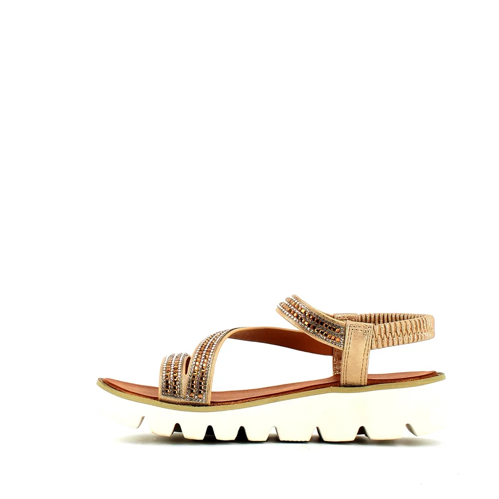 Heavenly Feet Fresco Sandal Gold