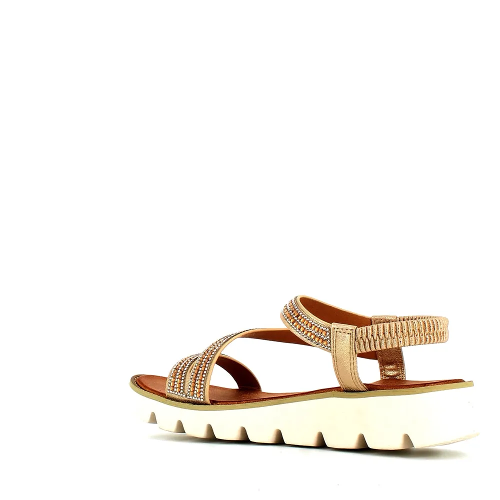 Heavenly Feet Fresco Sandal Gold