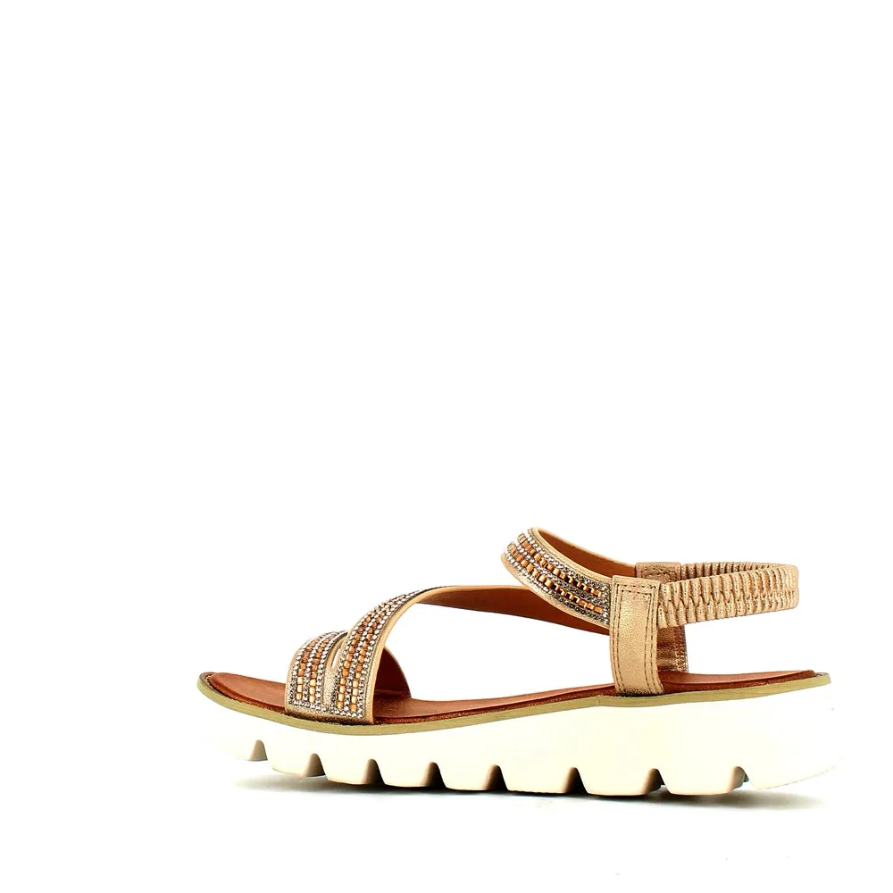 Heavenly Feet Fresco Sandal Gold