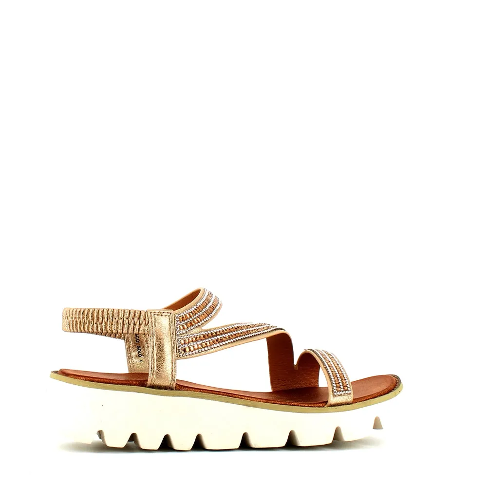 Heavenly Feet Fresco Sandal Gold