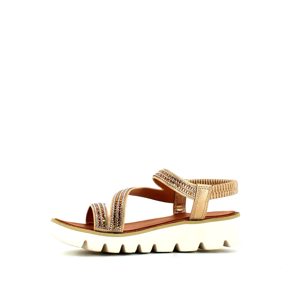 Heavenly Feet Fresco Sandal Gold