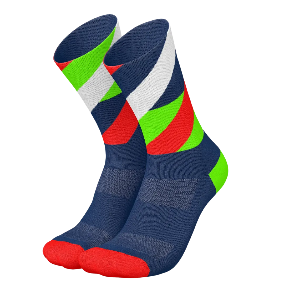 Incylence - Running Loops Long Sock - Navy Green Inferno