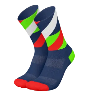 Incylence - Running Loops Long Sock - Navy Green Inferno
