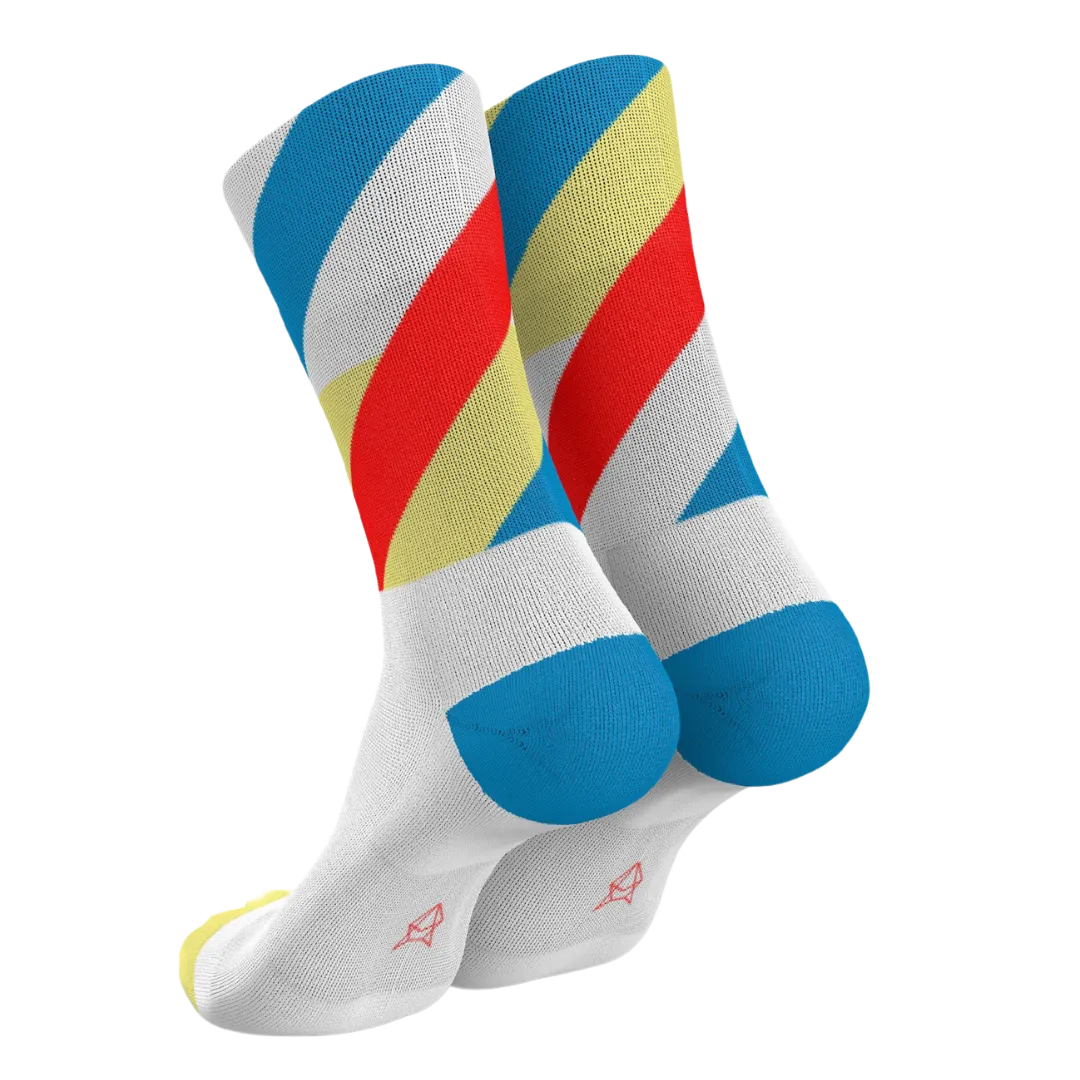 Incylence - Running Loops Long Sock - White Blue Inferno