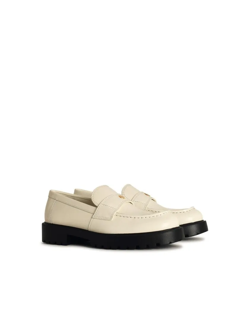 Ivory Leather Loafers