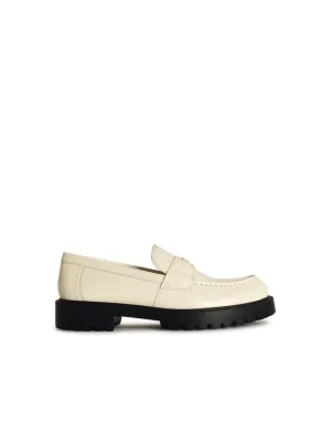 Ivory Leather Loafers