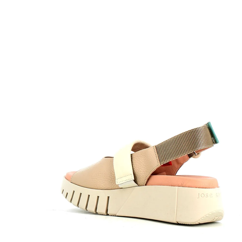Jose Saenz Wedge Sandal Beige Cream
