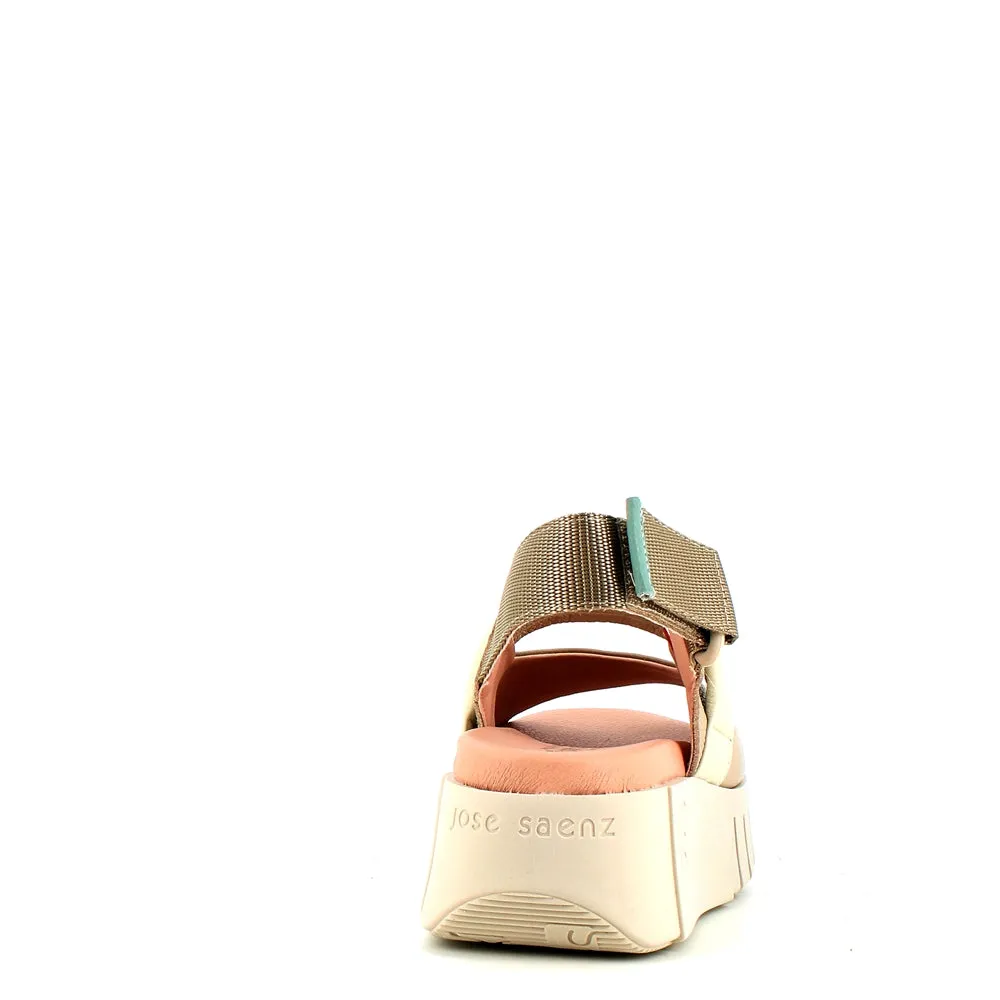 Jose Saenz Wedge Sandal Beige Cream