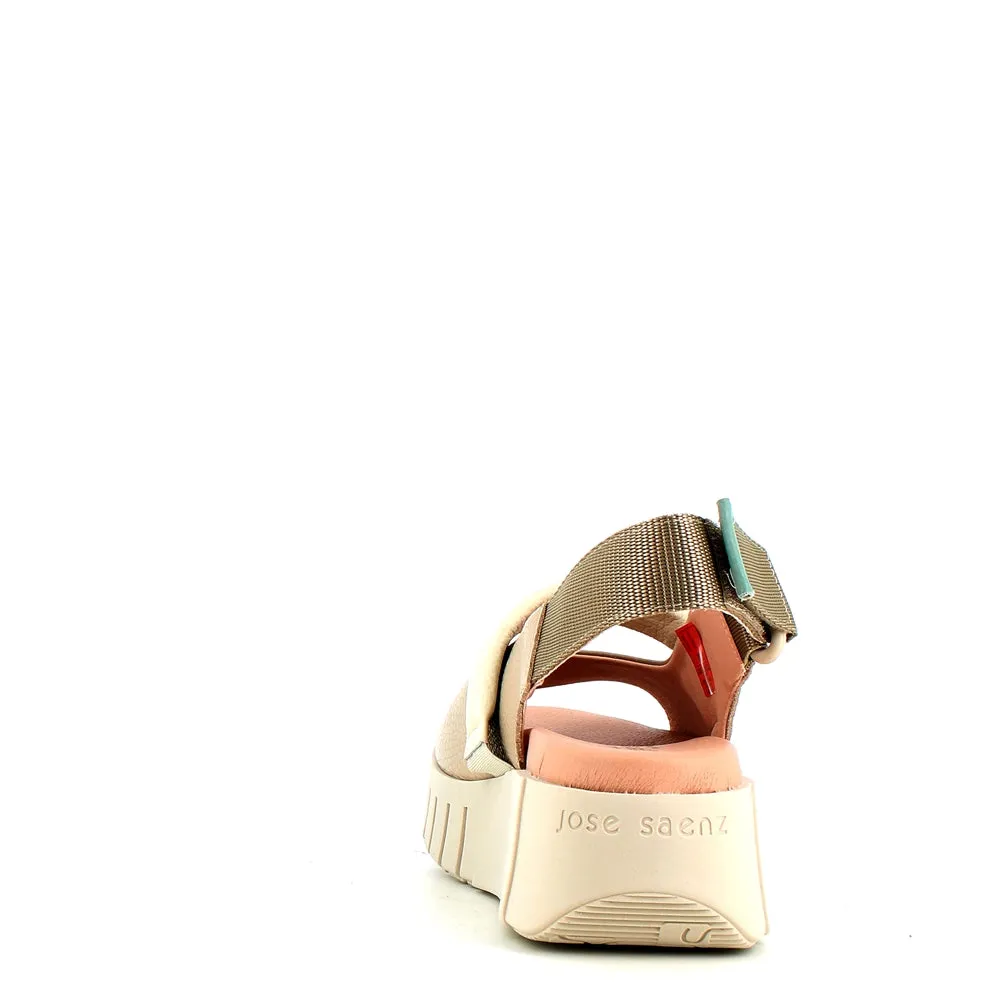 Jose Saenz Wedge Sandal Beige Cream